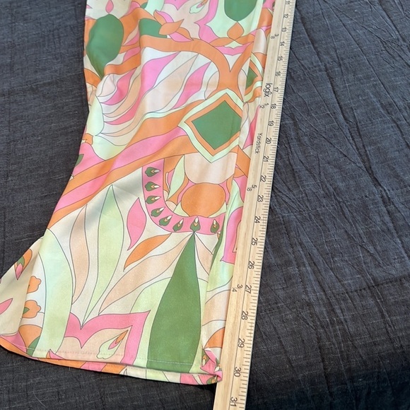 NWT EDIT THE LABEL WIDE LEG RETRO GROOVY PULL ON PANT SZ L SIDE BACK POCKETS - Picture 13 of 14